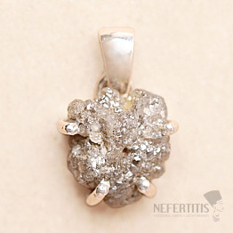 Diamant prírodný surový prívesok striebro Ag 925 LOT82