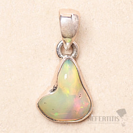 Ethiopian opal raw pendant silver Ag 925 P821