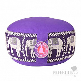 Meditačný vankúš fialový so slonmi