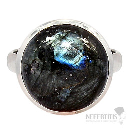 Larvikit black moonstone ring silver Ag 925 R828