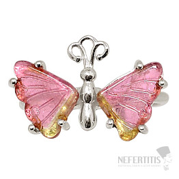 Turmalín motýľ prsteň striebro Ag 925 R83