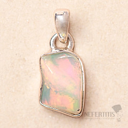 Ethiopian opal raw pendant silver Ag 925 P839