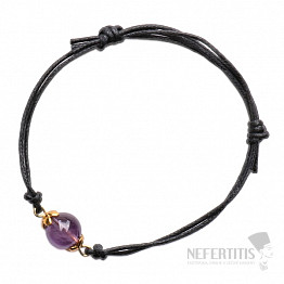 Modisches Schnürarmband mit Amethystperle