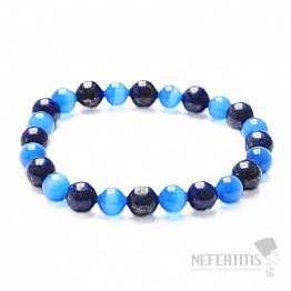 Lapislazuli mit blauem Ulexit-Perlenarmband