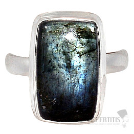 Larvikit black moonstone ring silver Ag 925 R854