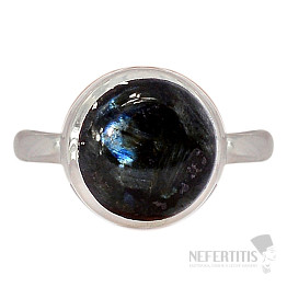 Larvikit black moonstone ring silver Ag 925 R857