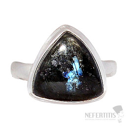 Larvikit čierny mesačný kameň prsteň striebro Ag 925 R860