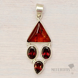 Amber pendant silver Ag 925 86344