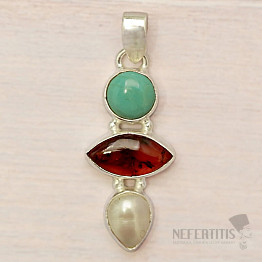 Amber pendant silver Ag 925 86376