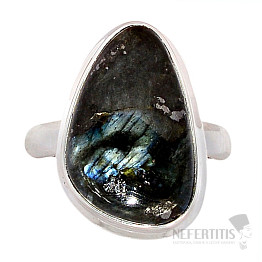 Larvikit čierny mesačný kameň prsteň striebro Ag 925 R868