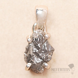 Diamond natural raw pendant silver Ag 925 LOT87