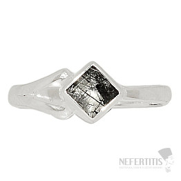 Tourmaline in crystal cut ring silver Ag 925 R871