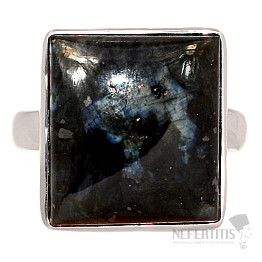 Larvikit schwarzer Mondsteinring Silber Ag 925 R877