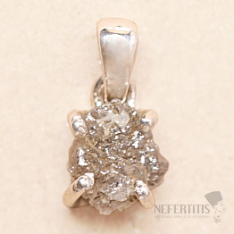Diamond natural raw pendant silver Ag 925 LOT88