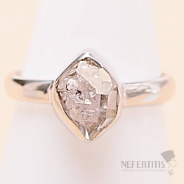 Herkimer diamant prsteň striebro Ag 925 LOT88