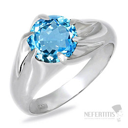 Topaz modrý prsteň striebro Ag 925 R5082BT