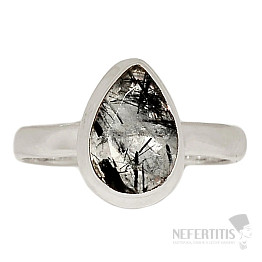 Tourmaline in crystal cut ring silver Ag 925 R883