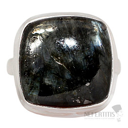 Larvikit black moonstone ring silver Ag 925 R888