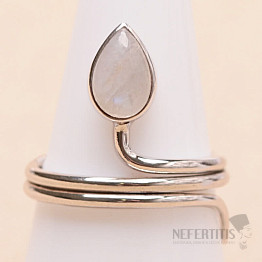 Měsíční kámen duhový prsten stříbro Ag 925 R894