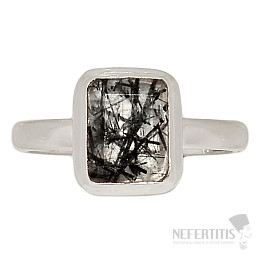 Tourmaline in crystal cut ring silver Ag 925 R897