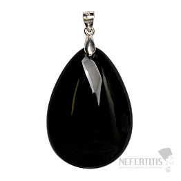 Obsidián čierny nebeské oko prívesok striebro Ag 925 č. 9