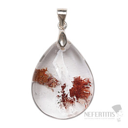 Lodolite - crystal with inclusions, pendant silver Ag 925 No. 9