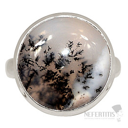 Opál dendritický prsteň striebro Ag 925 R9