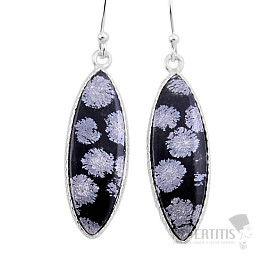 Obsidian flake earrings silver Ag 925 54483