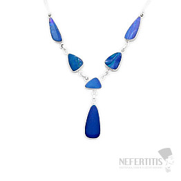 Australian opal doublet necklace silver Ag 925 15828