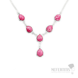 Thulite necklace silver Ag 925 10447