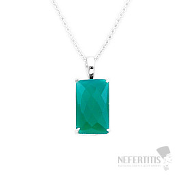 Grüne Chalcedon Halskette Silber Ag 925 49555