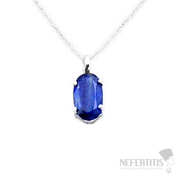 Kyanit blau geschliffene Halskette Silber Ag 925 43536