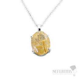 Sagenitkristall mit Rutilkette Silber Ag 925 43561