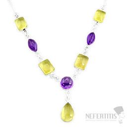 Lemon topaz náhrdelník stříbro Ag 925 76998