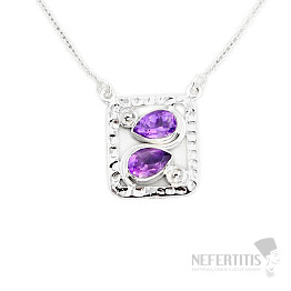 Amethyst cut necklace silver Ag 925 76782