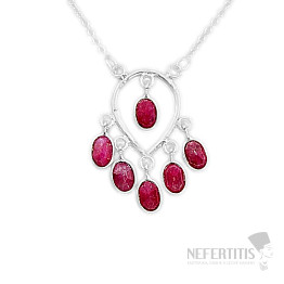 Indian ruby (treated) necklace silver Ag 925 Y8471