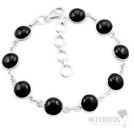 Onyx náramok striebro Ag 925 43460