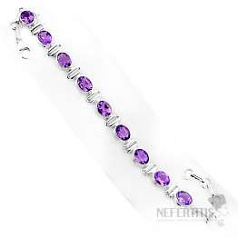 Amethystschliffarmband Silber Ag 925 37917