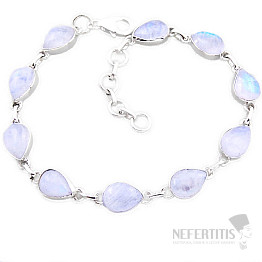 Měsíční kámen duhový náramek stříbro Ag 925 51876
