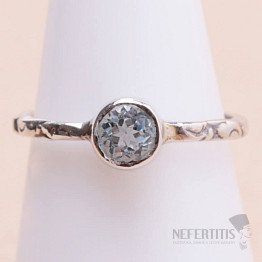 Topaz modrý prsten stříbro Ag 925 94238