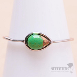 Tyrkys zelený prsteň striebro Ag 925 94393