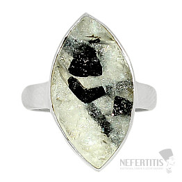 Tourmaline in crystal raw ring silver Ag 925 R97