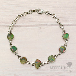 Ethiopian opal raw bracelet silver Ag 925 B97