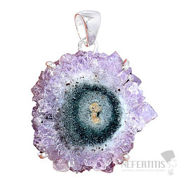 Amethyst stalactite cut pendant silver Ag 925 P996