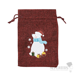 Vrecko jutové Vianočný ľadový medveď