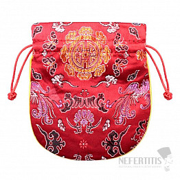 Red brocade bag 11.5 x 13 cm