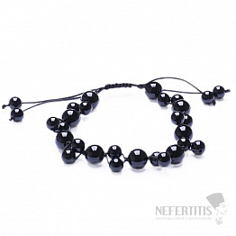 Schwarzer Achat mit Shamballa-Verschluss