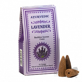 Vonné kužely pro tekoucí dým Ajurvéda Lavender Backflow Incense Cones