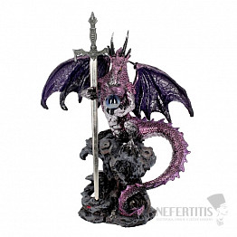 Statuette mit Briefmesser Purple Dragon