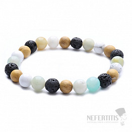 Armband aus einer Mischung aus Steinen und Sandelholz